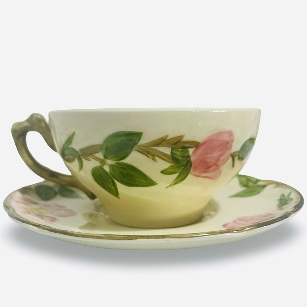 Vintage 1950s Franciscan Desert Rose Cup and Saucer Set of 8 - Picture 8 of 10